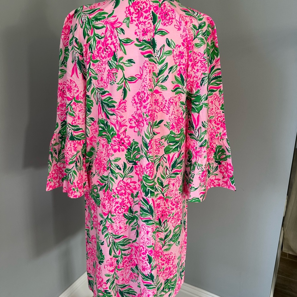 Lilly Pulitzer Pink & Green Floral Shift Dress - Picture 9 of 10